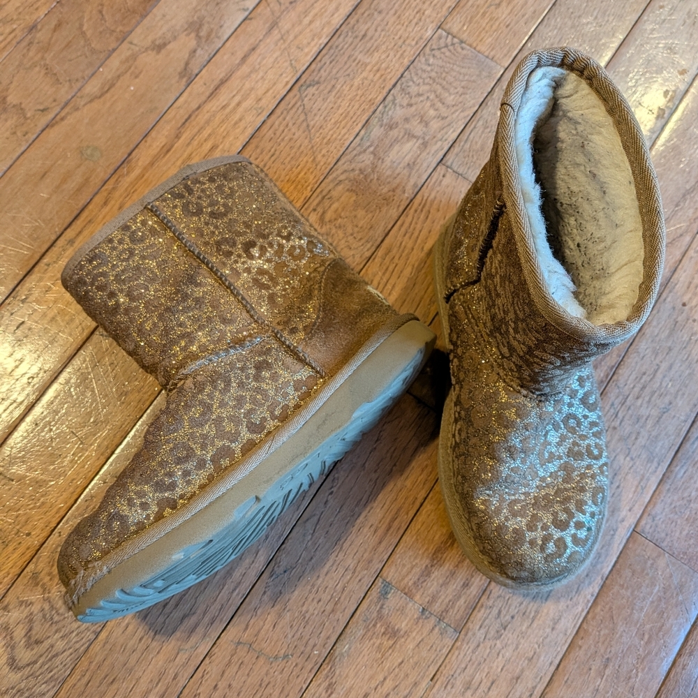 UGG Gold Leopard Print Winter Boots